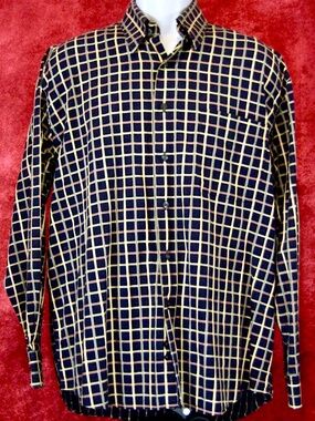 Alan Flusser Long Sleeve Sport Shirt Men's Large